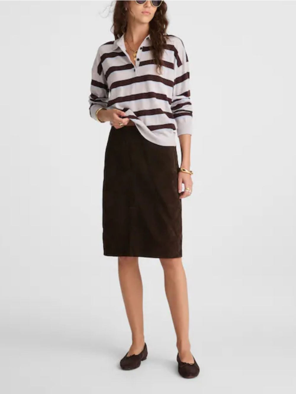 NWT MADEWELL Suede Column Skirt size women’s 4